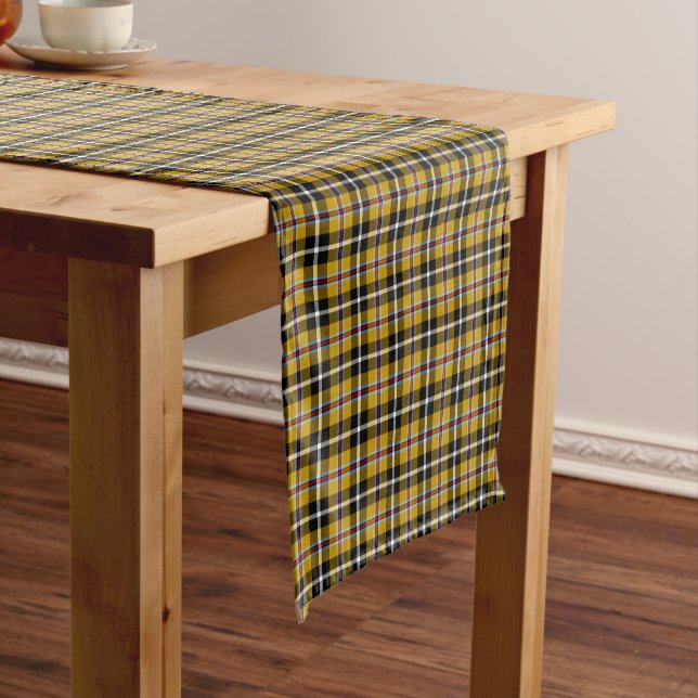 Caminho De Mesa Pequeno Cornish National Tartan Yellow and Black Xadrez (No Local)