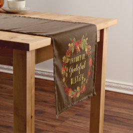 Caminho De Mesa Pequeno Coroa de Ação de Graças Agradecido Abençoado