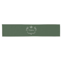 Caminho De Mesa Pequeno Coroa de Cume Personalizada Verde Escuro