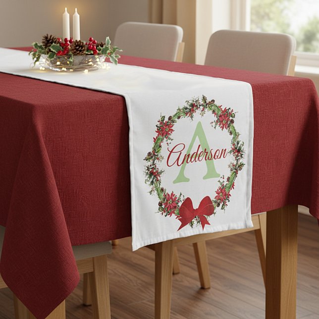 Caminho De Mesa Pequeno Coroa de Natal personalizada (Criador carregado)
