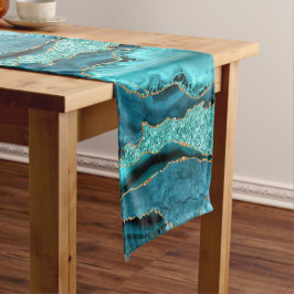 Caminho De Mesa Pequeno Corredor de Mesa Azul Azul-Dourado Aqua Turquoise