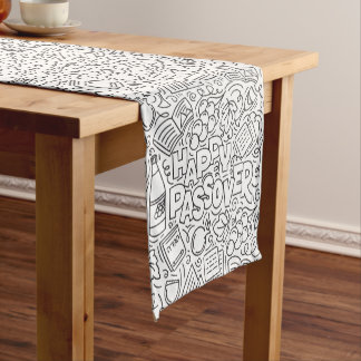Caminho De Mesa Pequeno Corredor de Mesa Preto e Branco da Páscoa Judaica