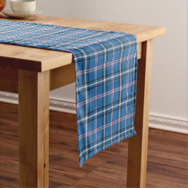 Caminho De Mesa Pequeno Corredor de Mesa Xadrez Azul Preto e Branco Clássi