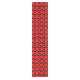 Caminho De Mesa Pequeno Corredor de Mesa Xadrez Coração de Búfalo Vermelho