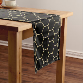 Caminho De Mesa Pequeno Corredor Dourado da mesa do preto do favo de mel
