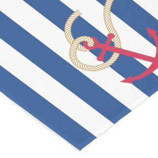 Caminho De Mesa Pequeno Corredor náutico da mesa com corda e âncora