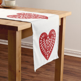 Caminho De Mesa Pequeno Corredor vermelho escandinavo da mesa do coração