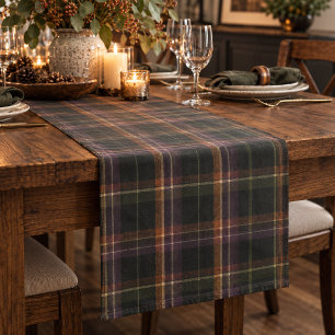 Caminho De Mesa Pequeno Cottagecore Outono Escuro Xadrez Preto Ferrugem