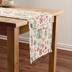 Caminho De Mesa Pequeno Cozinha bonita que dá cobertura a biscoitos de ca