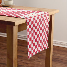 Caminho De Mesa Pequeno Cranberry fizz checkerboard pattern