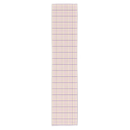 Caminho De Mesa Pequeno Cream Purple Plaid Classic Pattern Table Runner