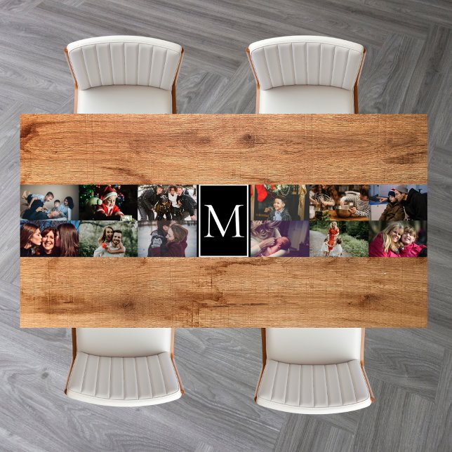 Caminho De Mesa Pequeno Create your own Custom 12 photo collage Monogram  (Criador carregado)