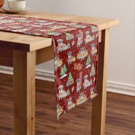Caminho De Mesa Pequeno Crianças Bebidas Festivas Festivas Cuecas de Natal