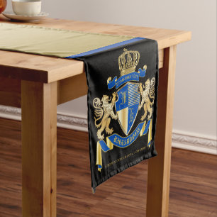 Caminho De Mesa Pequeno Criar seu próprio emblema Dourado azul do leão d