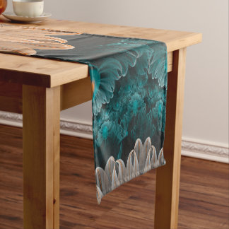 Caminho De Mesa Pequeno Crisântemo bonito do paraíso da laranja & do Aqua