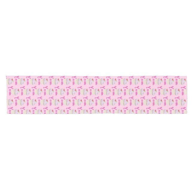 Caminho De Mesa Pequeno Cupcake rosa Yum! (Horizontal)