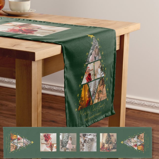 Caminho De Mesa Pequeno Custom Photo Collage Table Runner (Criador carregado)