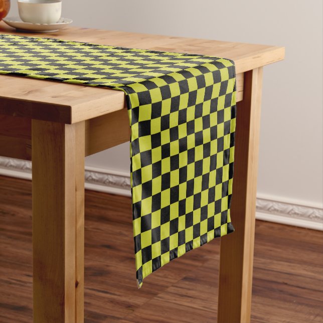 Caminho De Mesa Pequeno Cyber lyme checkerboard pattern (No Local)