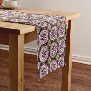 Caminho De Mesa Pequeno Dahlia Flower Abstrato Pattern