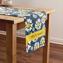 Caminho De Mesa Pequeno Daisy Pattern, White Daisies, Seu Nome