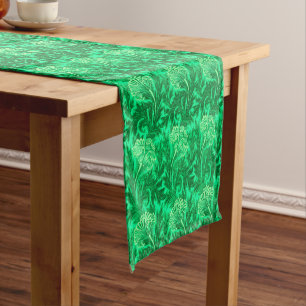 Caminho De Mesa Pequeno Damasco, esmeralda e verde limão Jacobean da flor