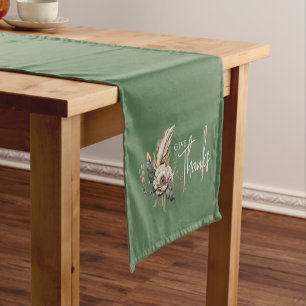 Caminho De Mesa Pequeno Dê Graças Boho Floral de Outono Ação de Graças