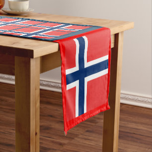 Caminho De Mesa Pequeno Decor de fãs de bandeira e esportes noruegueses /