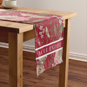 Caminho De Mesa Pequeno Decoração de Casamento Monograma Botânico de Flor