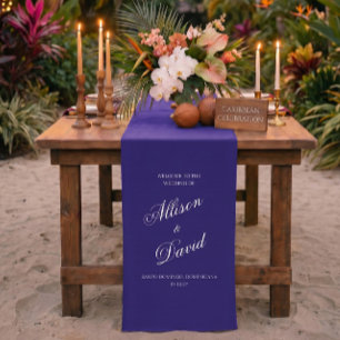 Caminho De Mesa Pequeno Decoração de mesa de recepção de casamento azul el