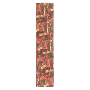 Caminho De Mesa Pequeno Decoração do padrão tribal Afro Kente