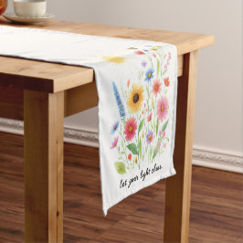 Caminho De Mesa Pequeno Deixe sua luz brilhar flores e sol