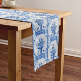 Caminho De Mesa Pequeno Delft Blue Birds floral Country Toile 