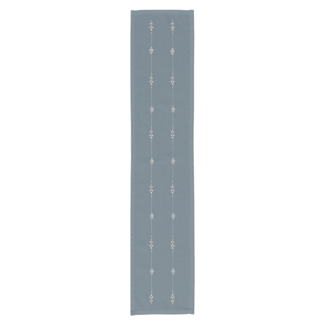 Caminho De Mesa Pequeno Delicate Farmhouse Floral Table Runner Blue Neutra (Frente)