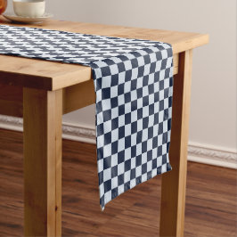 Caminho De Mesa Pequeno Denim rinse checkerboard pattern