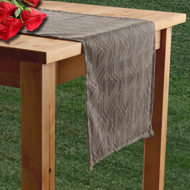 Caminho De Mesa Pequeno Derby Day Party Ivory Pattern Brown (Derby Day Party Ivory Pattern Brown Short Table Runner)