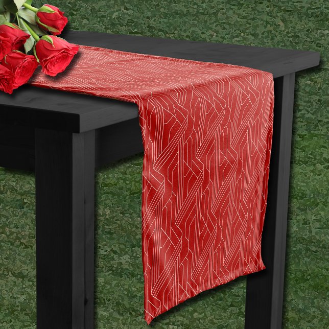 Caminho De Mesa Pequeno Derby Day Party Ivory Pattern Red (Table runner matches our Race Horse Derby party collection.)
