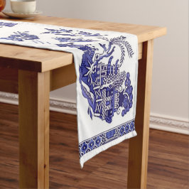 Caminho De Mesa Pequeno Design azul de China do salgueiro