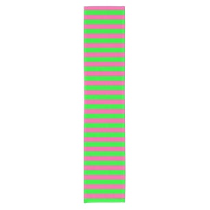 Caminho De Mesa Pequeno Design de faixa rosa e verde
