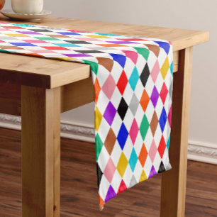 Caminho De Mesa Pequeno Design de Padrão de Ouros de Harlequin Multicolor