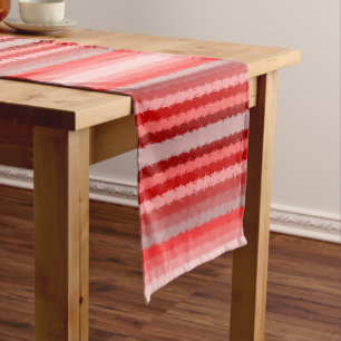 Caminho De Mesa Pequeno Design de stripped moderna em vários tons de verme