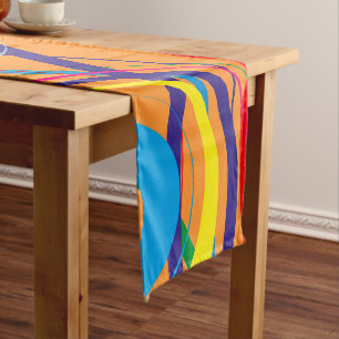 Caminho De Mesa Pequeno Design Funky retro do círculo