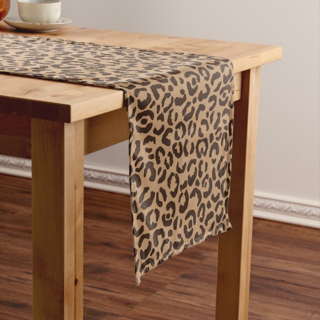 Caminho De Mesa Pequeno Design Série Clássico Leopardo 5  (No Local)