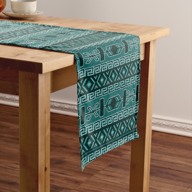 Caminho De Mesa Pequeno Design Turquoise Aztec Sudoeste (No Local)