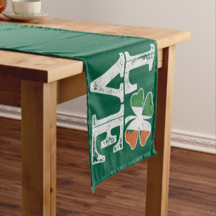 Caminho De Mesa Pequeno Dia de São Patrício Amor Sortudo Trevo Verde Irlan