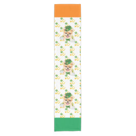 Caminho De Mesa Pequeno Dia de São Patrício de Natal de Dog Pomeraniano