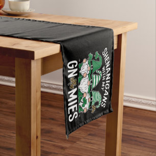Caminho De Mesa Pequeno Dia de São Patrício Shamrock Sortudo Leopardo Gnom