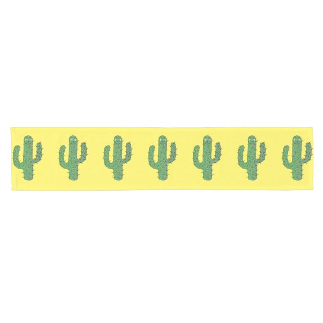Caminho De Mesa Pequeno Dia dos Mortos Felizes Cactus (Horizontal)
