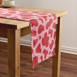 Caminho De Mesa Pequeno Dia dos Namorados Western Cow Print Cowgirl Rosa V