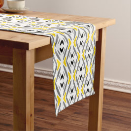 Caminho De Mesa Pequeno Diamante de Cinza Amarelo Abstrato moderno