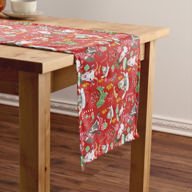 Caminho De Mesa Pequeno Doces de GOATS natalinos e sinos de junção GetYerG (No Local)